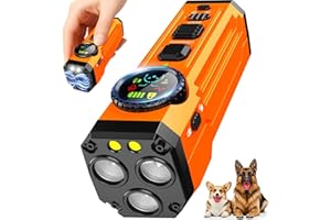 fihuxoz Dog Bark Deterrent Devices,Upgraded Smart Display Anti Barking Device for Dogs, 3X Bark Shield with Screen & Flashlight, Rechargeable Dog Barking Silencer for Indoor & Outdoor Use