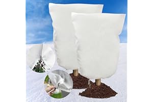 Evoio Plant Covers Freeze Protection - 2 Pack 39" x 39" Reusable Winter Frost Cover Protection Bags Plant Blankets Jackets with Drawstring Zipper Protecting Outdoor Plants Fruit Bush Tree Potted