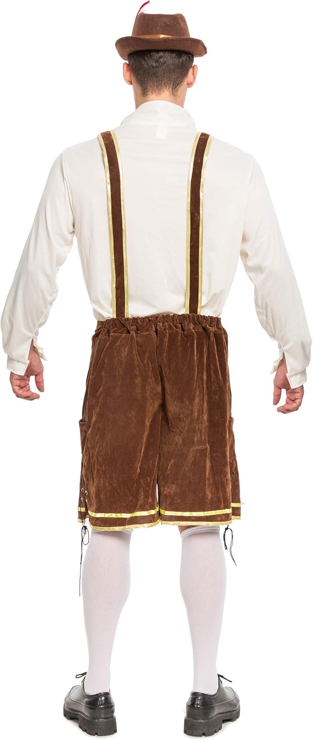 Men’s German Bavarian Oktoberfest Costume Set for Halloween Dress Up Party and Beer Festival: Clothing