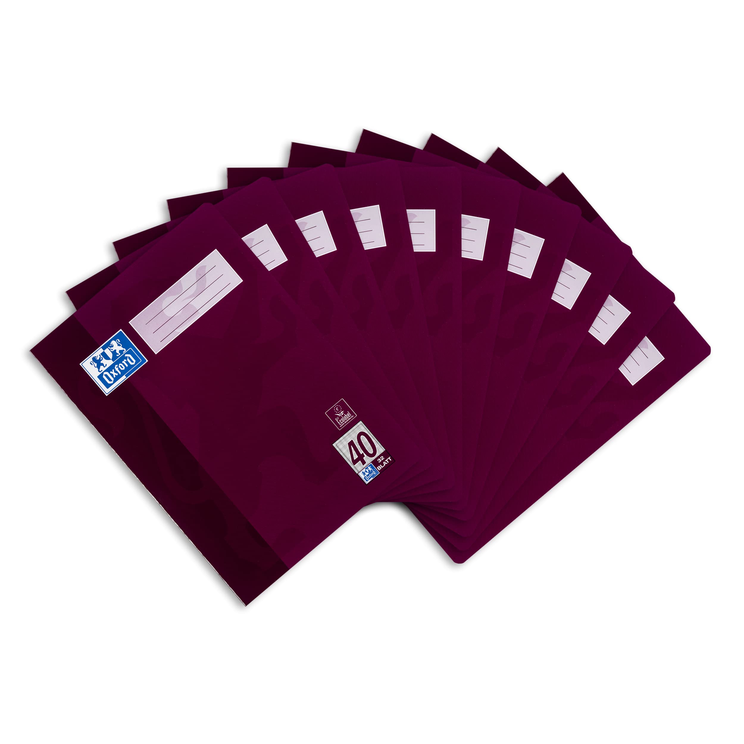 Oxford A4 School Exercise Book - 32 Pages 90 g/m² - Optic Paper Ruling 40 - Squared with Frame Pack of 10 Pack of 10
