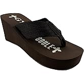 Gypsy Soule Women's Flip Flops 3" HEEL Comfort Sole Sandals - Chocolate BROWN - Size 7