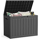 LubanNese Outdoor Storage Box, 50 Gallon Waterproof Resin Deck Box, Storage Bin for Package Delivery, Patio Furniture Cushion, Garden Tools, Pool Accessories, Weatherproof and UV Resistant