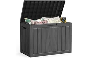 LubanNese Outdoor Storage Box, 50 Gallon Waterproof Resin Deck Box, Storage Bin for Package Delivery, Patio Furniture Cushion, Garden Tools, Pool Accessories, Weatherproof and UV Resistant