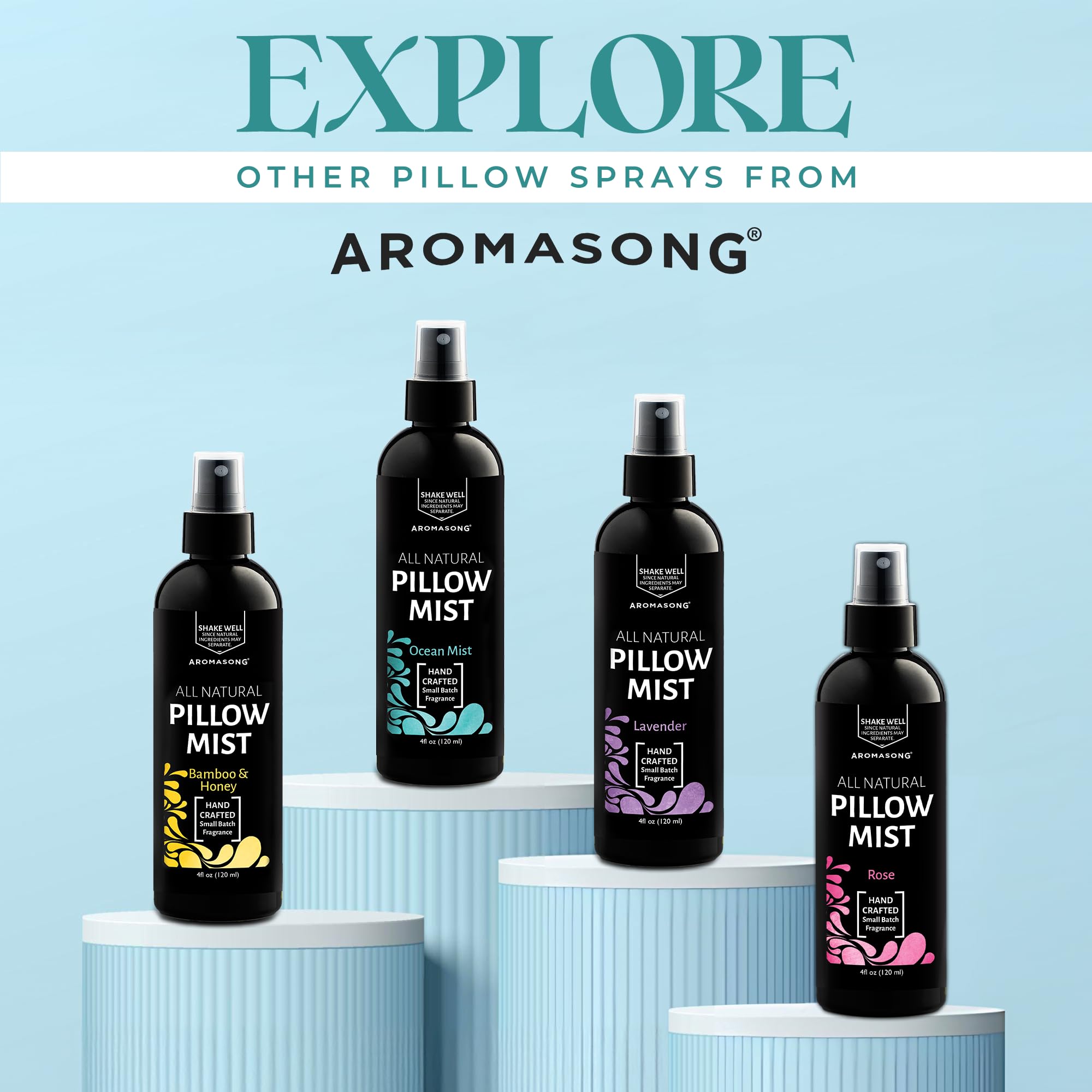 Aromasong Lavender Pillow Spray for Sleeping - All Natural Calming Linen & Bedtime Sleep Mist for Deep Sleep - Pillow Spray Aromatherapy with Botanical Essential Oils for Relaxing Stress