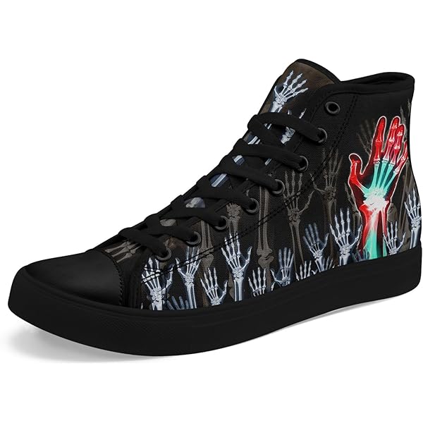 Amazon.com | FIRST DANCE Skull Printed Shoes Men High Top