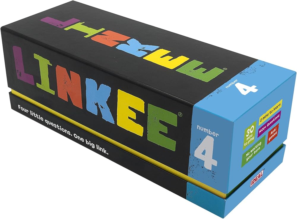 Ideal Linkee Trivia Game Four Little Questions One Big Link Family 2-30 Players