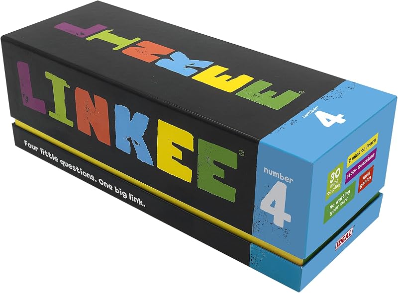 Ideal Linkee Trivia Game Four Little Questions One Big Link Family 2-30 Players