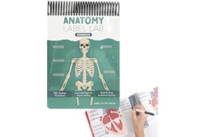 Anatomy Label Lab Workbook, Creative Human Anatomy Busy Book 100+ Full-Color Dry-Erase Pages, Physiology Study Tool for Medic