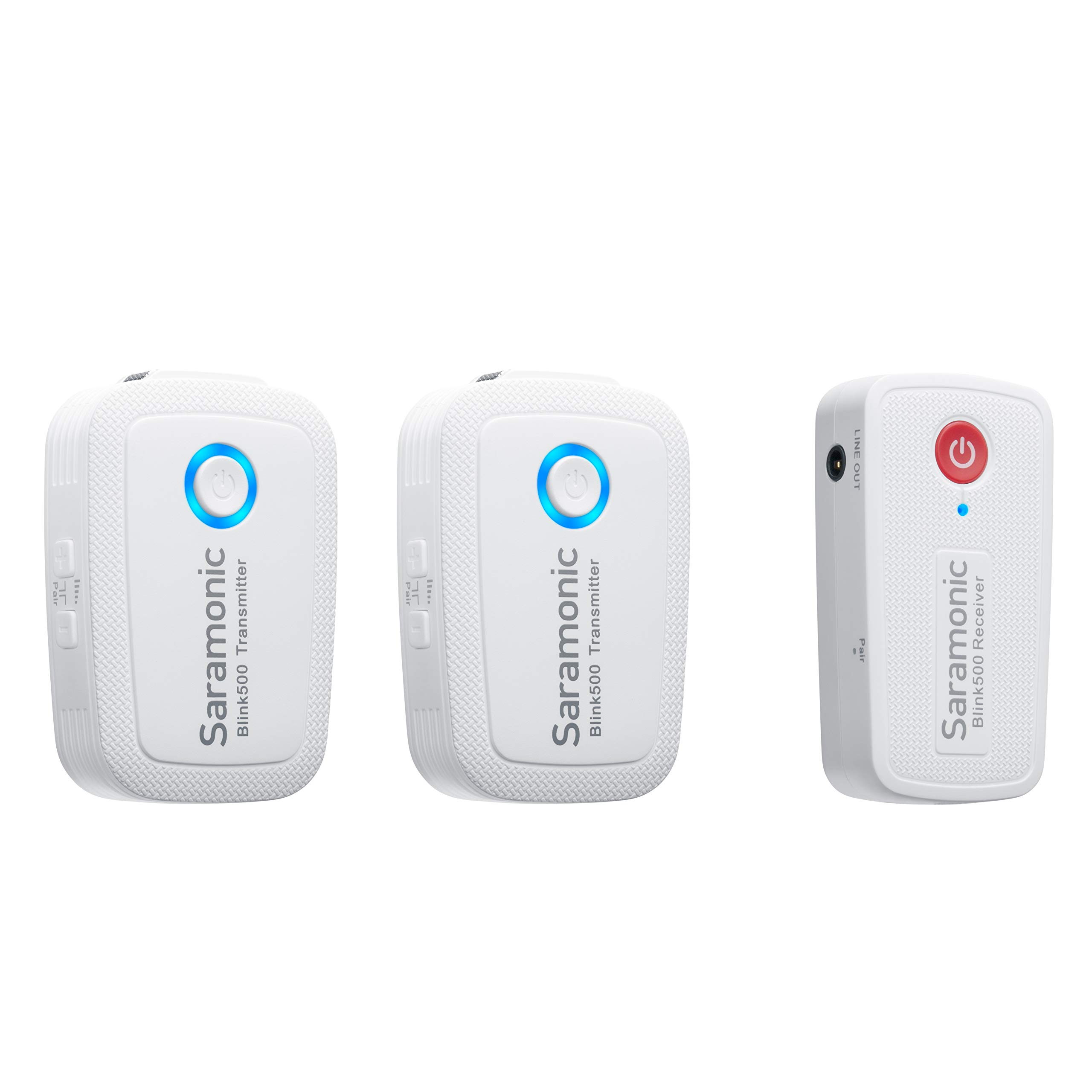 Saramonic Ultracompact 2.4 GHz Wireless Clip-On Mic System w/Lav & Dual-Reciever for Cameras & Mobile (BLINK500B2W)