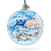 Matterhorn, Zermatt, Switzerland Jeweled Glass Ball Christmas Ornament 4 Inches
