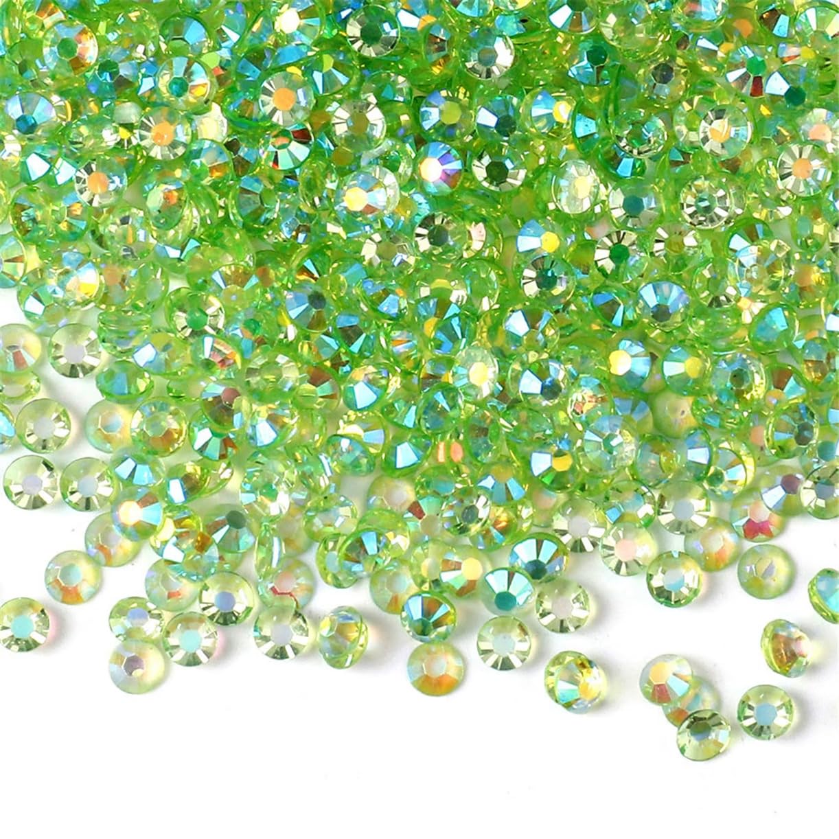 Photo 1 of 1000 Pieces SS20 5mm Flatback Rhinestones AB Clear Round Gems Crystals for Nail Art DIY Crafts Clothes Shoes Bags ?Transparent Light Green AB?