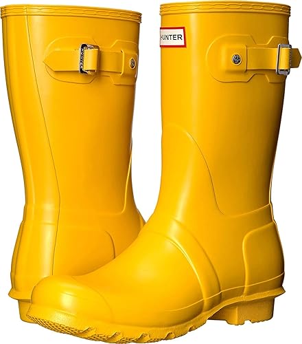 short yellow hunter rain boots