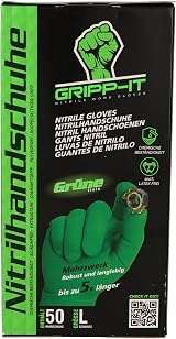 Protecton Gripp-It Nitrile Gloves - Size L - Green - 50 pcs Dispenser Box view 4