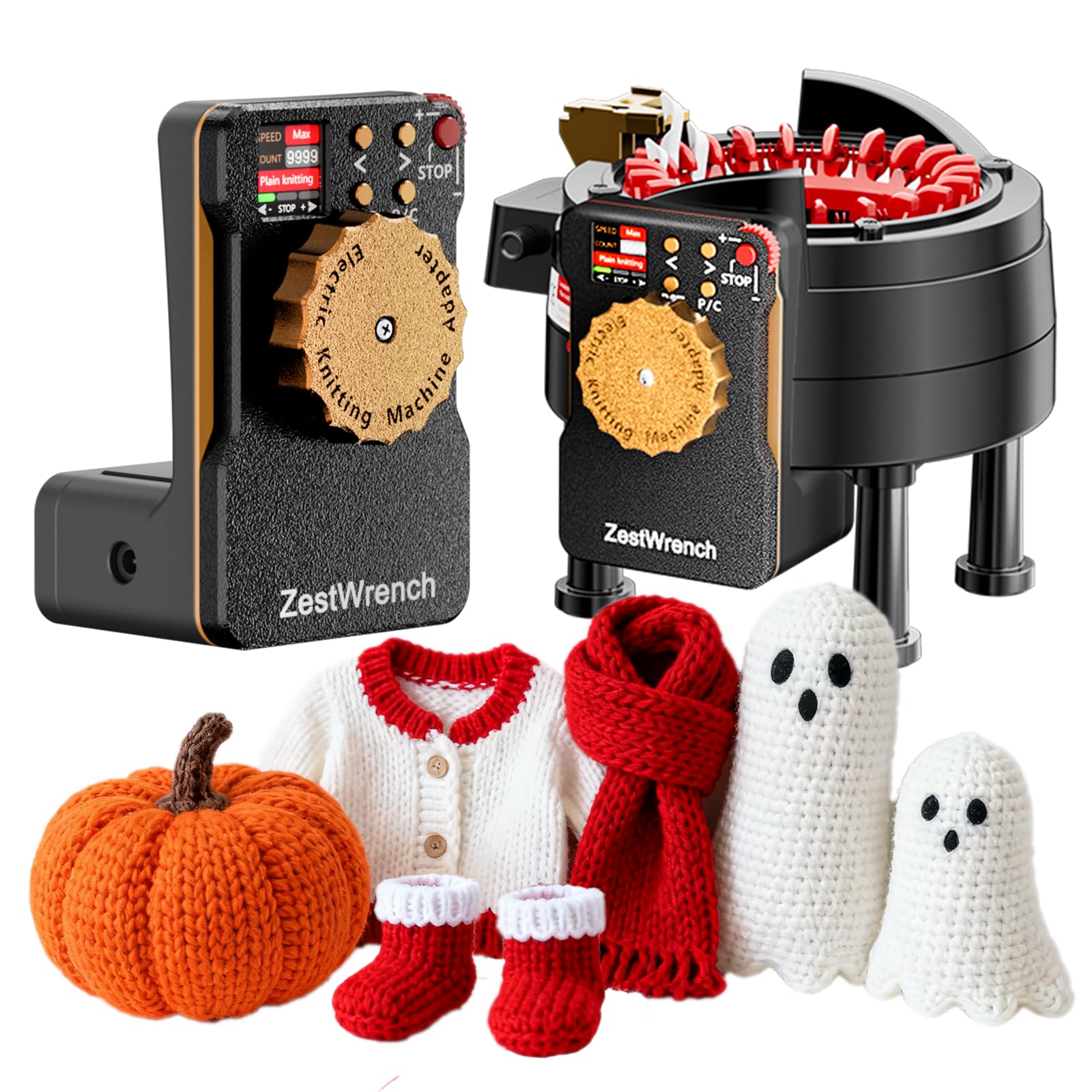 Photo 1 of ZestWrench Electric Knitting Machine Adapter for Addi Express Knitting Machine 22, LCD Panel & Row Counter,Variable Speed Motor Accessories for Most Yarns,Flat/Circular Dual Mode Knitting