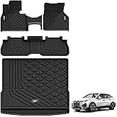 3W BMW iX Floor Mats & Cargo Liner 2022 2023 2024 2025 2026, xDrive45/50/60 M60 M70, All Weather TPE Custom Fit Floor Liner, 1st 2nd Rows & Trunk Mat Full Set Car Accessories
