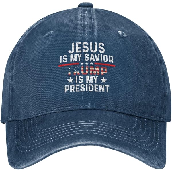 Casquette Baseball Trump & Jesus - Gris - Unisexe Réglable - Neuf Sans étiquette