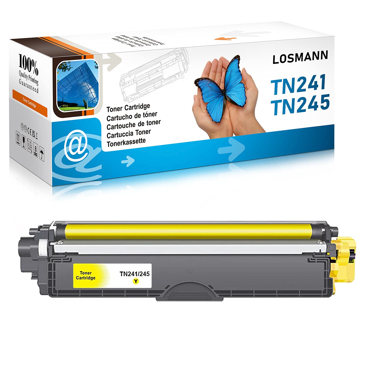 LOSMANN Compatible Toner Cartridge Replacement for Brother TN-241 TN-245 for Brother DCP-9015CDW 9020CDW HL-3140CW 3150CDW 3170CDW 3142CW 3152CDW MFC-9130CW 9140CDN 9340CDW 9330CDW (1 Yellow)