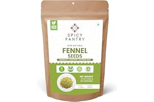 SPICY PANTRY LLC Spicy Pantry Fennel Seeds Whole 12 oz - Foeniculum vulgare - 100% Natural - Resealable Bag - Great for Tea, Cooking, and Baking