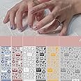 6 Sheets Nail Art Sticker Decals for Men, ins Minimalist Style Klein Blue Flame Nail Art Sticker Decals Impressionist Lines Star for Men Girls Nail Art Decoration (6 Colors)
