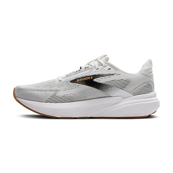 BROOKS MEN’S REVEL 8 NEUTRAL RUNNING & WALKING SHOE – WHITE/BLACK/OAK BUFF – 9 MEDIUM