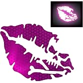 customTAYLOR33 High Intensity Reflective Vinyl Death Kiss Skull Crossbones Lips Decal Bumper Sticker - Cars, Motorcycles, Helmets, Wind Screens, laptops, cellphones, (SE Purple, 3 inch Wide, Pair)
