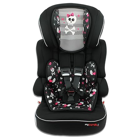 mycarsit Autositz und Sitzerhöhung, Gruppe 1/2/3 (von 9 bis 36 kg), Pirat, Rosa