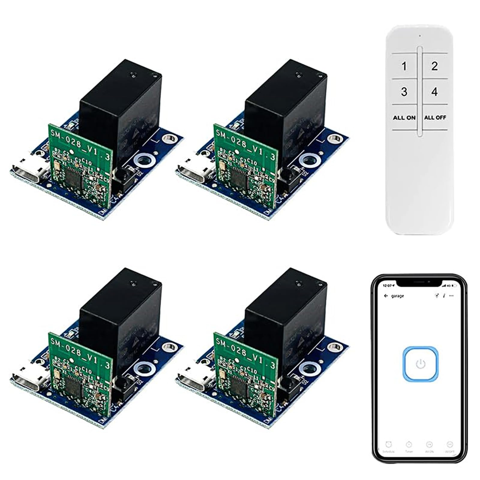 QIACHIP 1 Channel WIFI Smart Switch,Dry contact Passive Output Relay Module Ewelink APP Remote Control Smart light switch with Transmitter For Alexa/Google Home, Inching/Self-locking