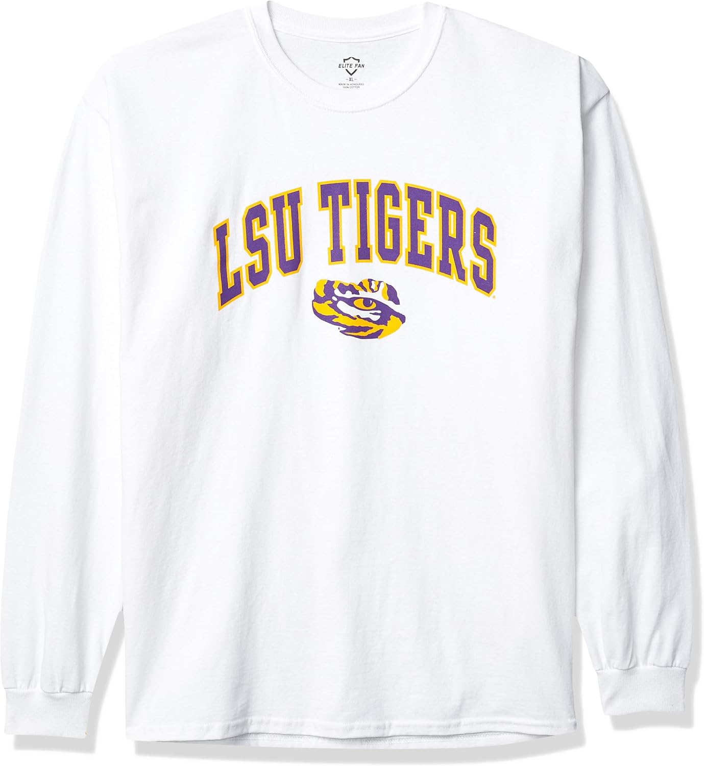 Elite Fan Shop White Basic Long Sleeve College Arching T-Shirt : Clothing
