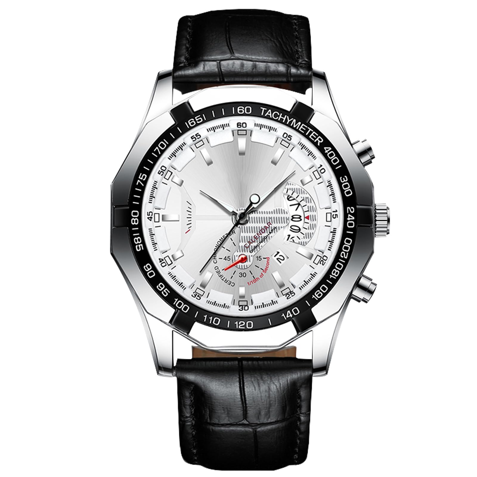 RORIOS Business Mens Watches Luminous Watch Analog Movement Quartz Watch with Leather Band Classic Wrist Watch for Men