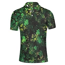 HUGS IDEA Green Shamrock Mens Shirt Short Sleeve