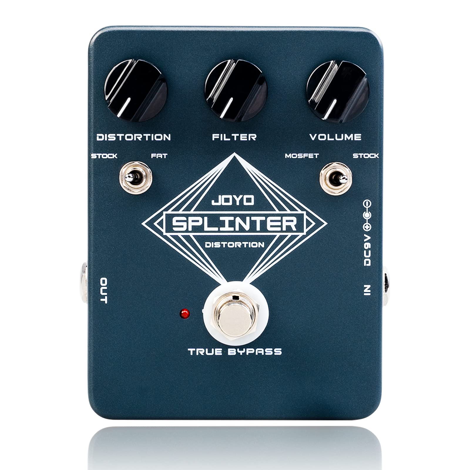 JOYO Distortion Guitar Effect Pedal with Selectable MOSFET & FAT Clipping Thick Boost Distortion - True Bypass (SPLINTER JF-21)