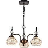 ZILANL Modern 3-Light Chandeliers Black Kitchen Island Pendant Light for Farmhouse Living Room Bedroom Hotel