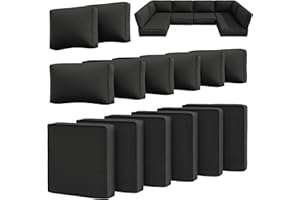 Snubbull 14 Pcs Outdoor Cushion Slipcovers Outdoor Patio Cushion Covers Replacement Waterproof with Zipper for Outdoor Furnit