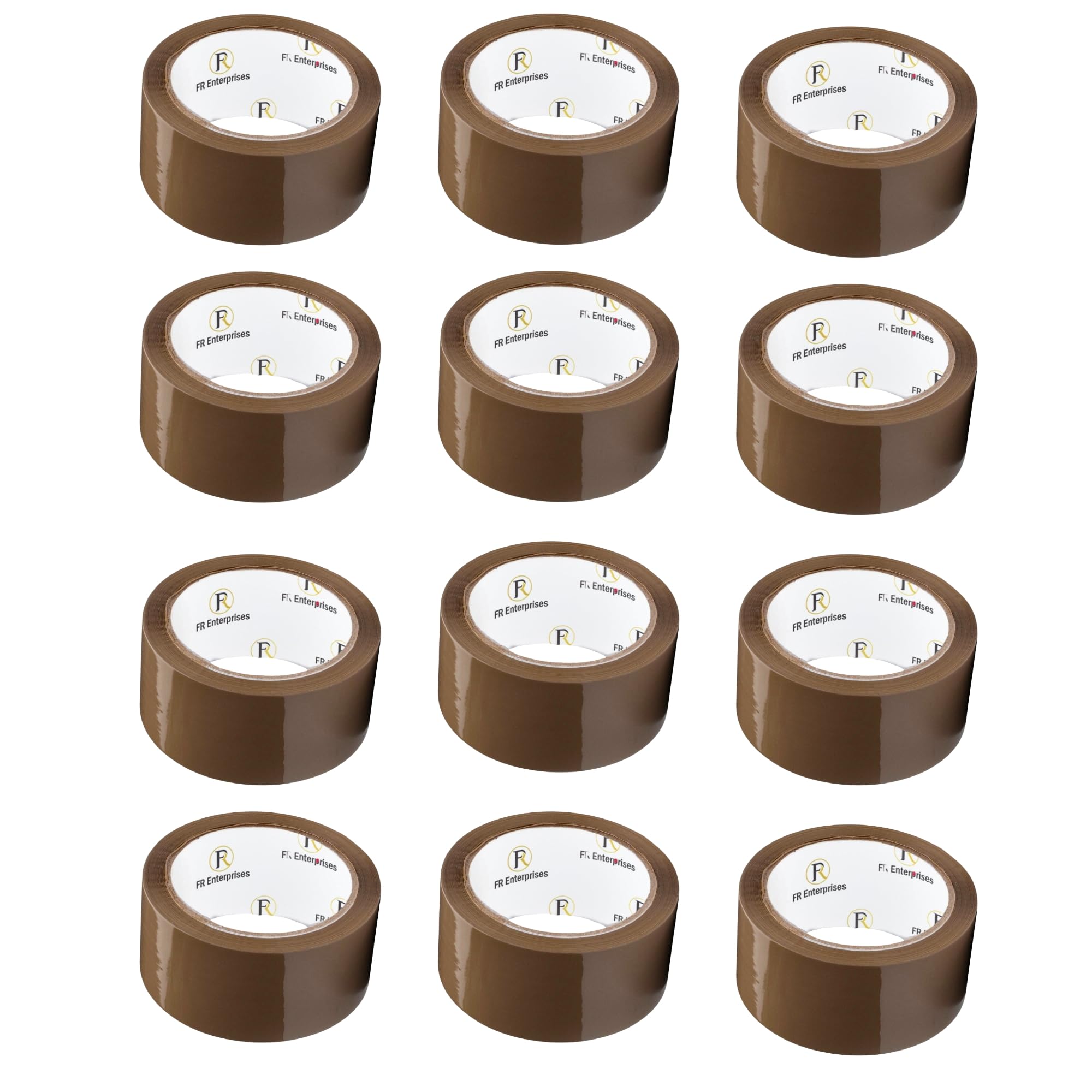 Heavy Duty Brown Packing Tape - 12 Rolls of 48mm x 66m Strong Packaging Tape - Sticky Parcel Tapes for Boxes, Postage, Moving House - FSC Certified Shipping Tape for Wrapping Cardboard Box and More