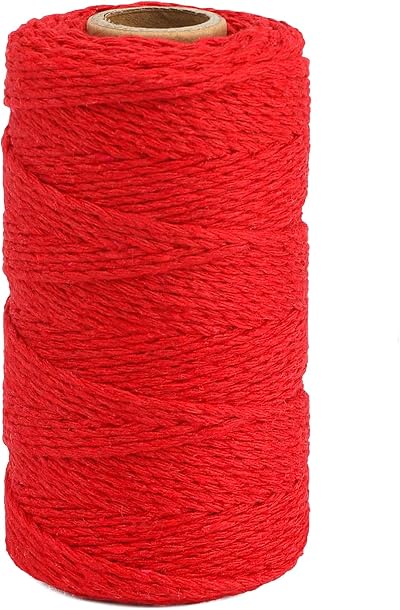 G2PLUS Red Cotton String Twine 100M 2mm Gift Wrapping Craft Cord