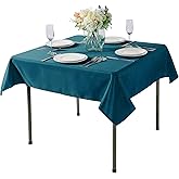 CupuamonSquare Tablecloth 70x70 inch Washable Polyester Fabric Table Cloth for Wedding Party Dining Banquet Decoration（70x70,Peacock Blue）