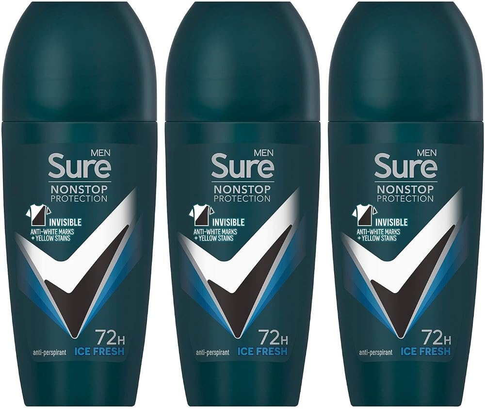Sure Men Antiperspirant Roll On Ice Fresh 72H Sweat Odour Protection