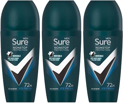 Sure Men Antiperspirant Roll On Ice Fresh 72H Sweat Odour Protection