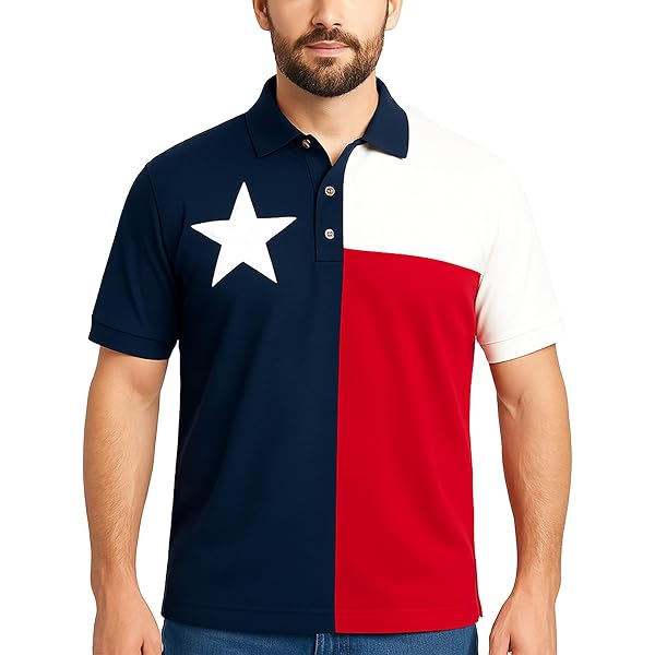 Tiger Hill Men's Texas Flag Polo Shirt (X-Small) at Amazon Men's