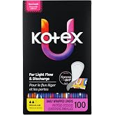 Kotex Wrapped Liners, Light Absorbency, Regular Coverage, 100 Count | Xpress Dri Core, Sweat &amp; Discharge Protection, Made Without Fragrance, Elemental Chlorine Free, Feel Clean and Fresh