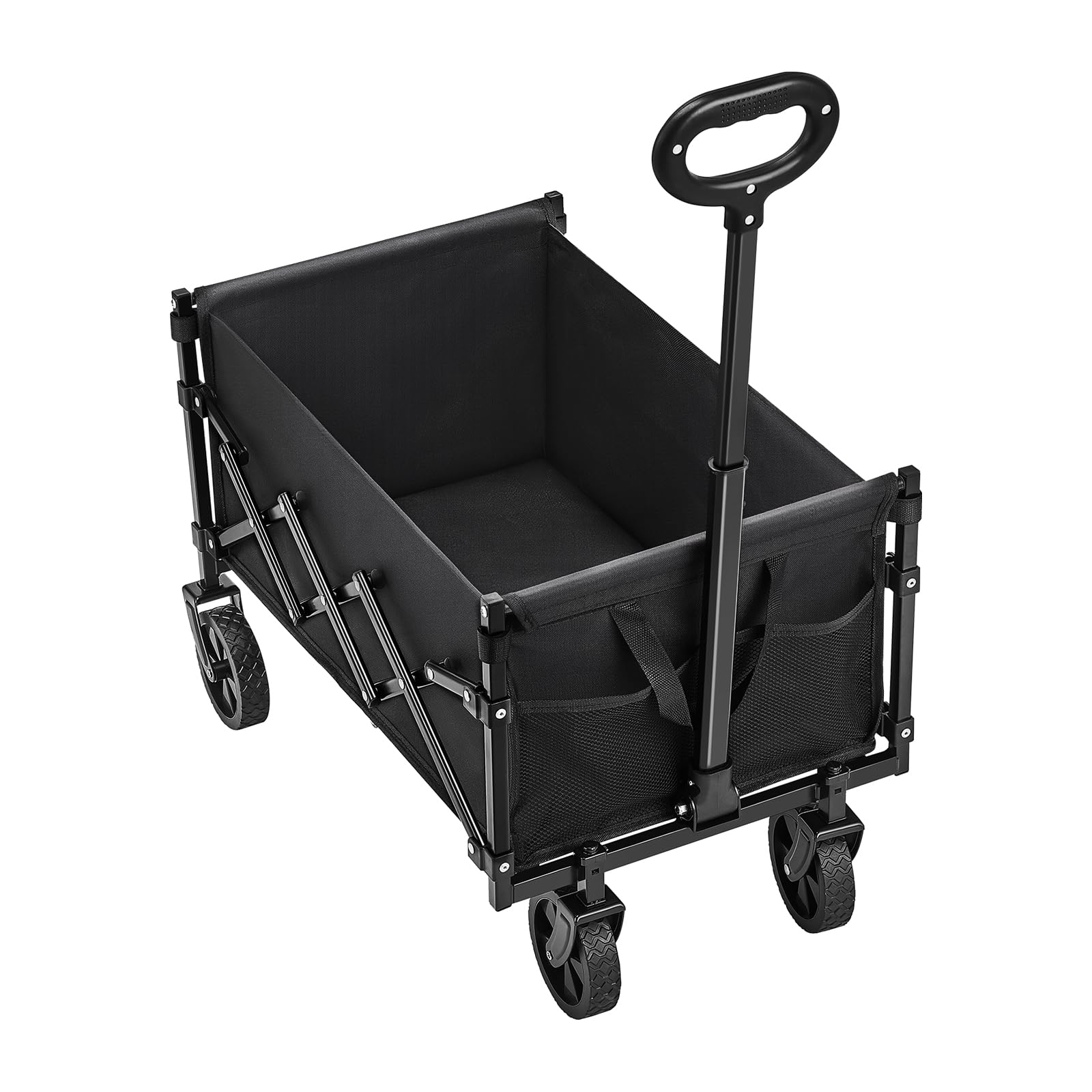 VEVOR Bollerwagen 66x45x46 cm, 102 kg Faltbarer Transportwagen mit Geländerädern, Outdoor-Allzweckwagen mit verstellbarem Griff, Campingwagen für Strand, Lebensmittelgeschäft, Garten, Schwarz 9