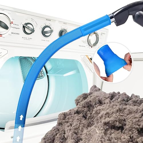 Sealegend 1 Piece Dryer Vent Cleaning Kit, Dryer Vent Cleaner Dryer Lint Vacuum Attachment with Stretch Connector Compatible with All Vacuum Cleaner Vacuum Hose Lint Remover, Blue 31.5 Inch