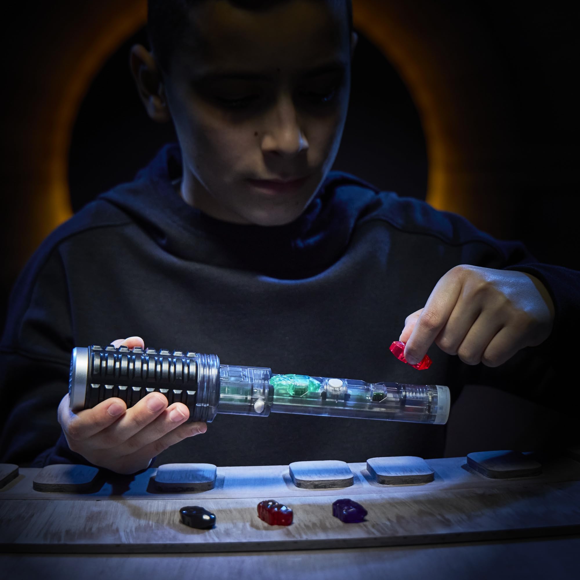 STAR WARS STAR WARS Power Crystal Lightsaber, 7 Colors & 10 Crystals, 50+ Color-Changing Combinations, Lights & Sounds, Toys for Boys & Girls, Kids, Ages 4+