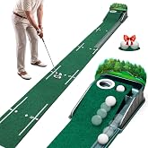 Putting Green Indoor - Golf Putting Mat boasts Genuine Green Speed and a Wrinkle-Free Surface. 8ft Practice Putting Mat with lenticular 3D Backplate, Alignment Guides and Ball Return