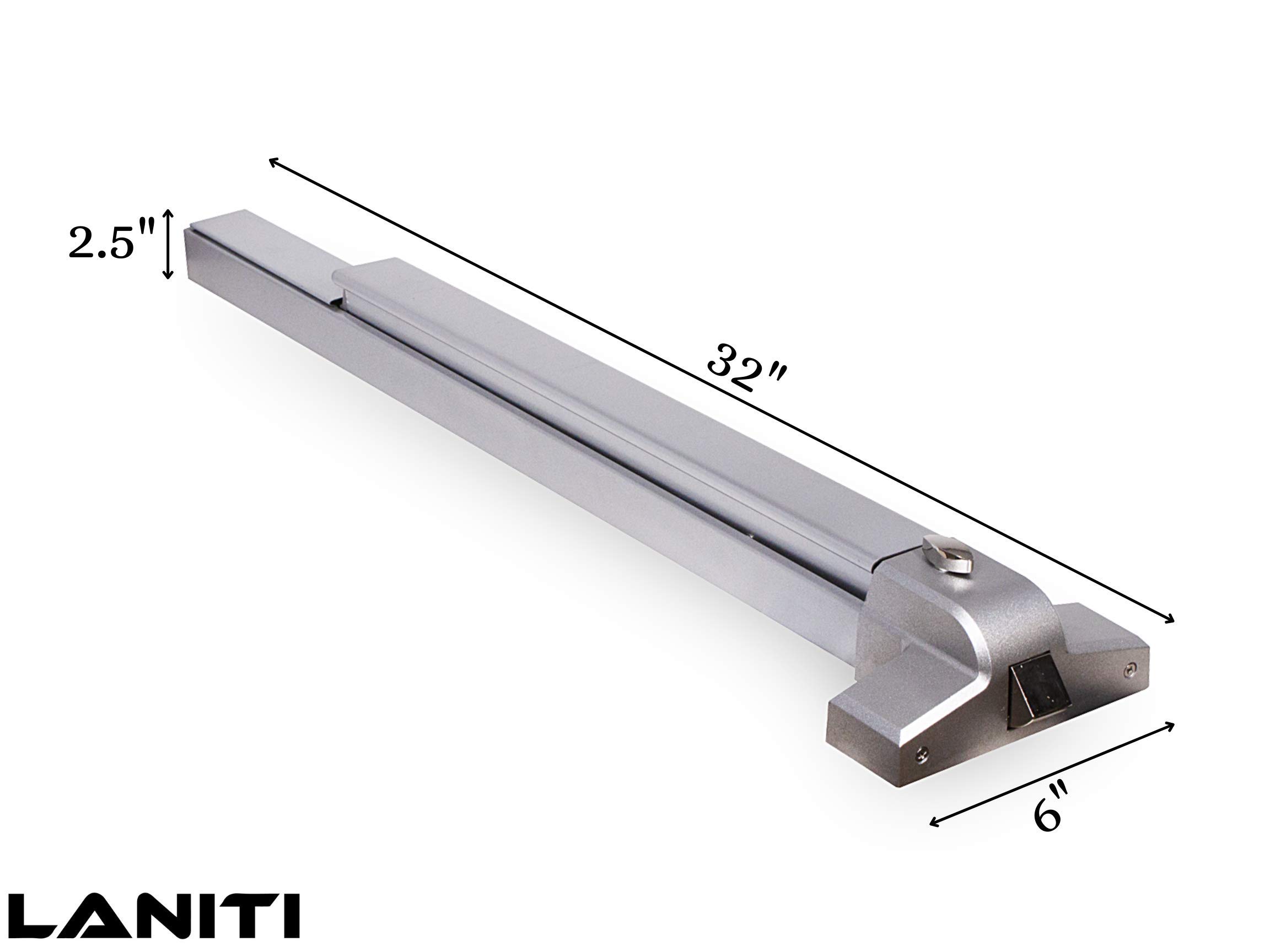 Laniti Hardware Push Bar Stainless Steel Commercial Emergency Exit Bar Panic Exit Device Suitable for Wood Metal Door (Handle Lever - Without Alarm)