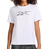 Reebok Womens Big Logo 100% Cotton Lightweight Crewneck T-Shirt, Relaxed Fit