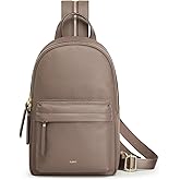 Kattee Sling Bag for Women, Leather Crossbody Purses for Women, Sling Backpack Travel Bag with RFID Blocking, Khaki