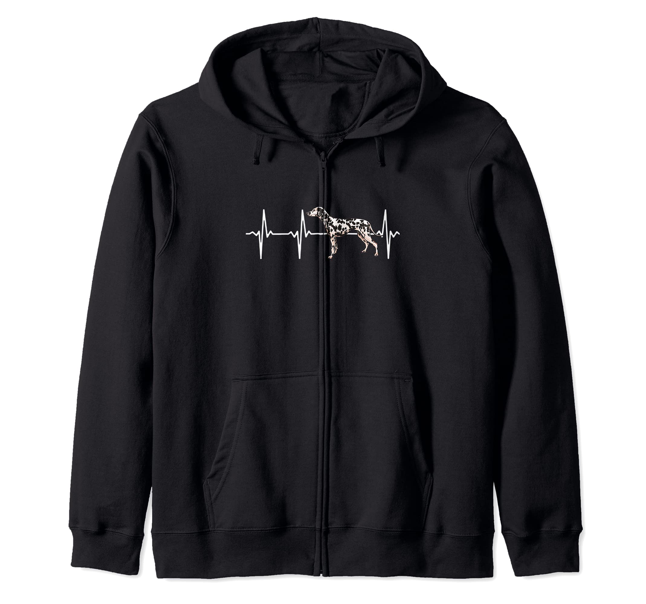 Dalmatian Heartbeat Love My Dog Zip Hoodie