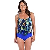 Maxine of Hollywood Womens 2-Tiered Ruffle Tankini Swimsuit Top