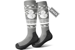 Pecube Kids Ski Socks 2/3 pairs Thermal Thick OTC Snow Socks for Boys Girls Toddler Skiing Snowboard Skating
